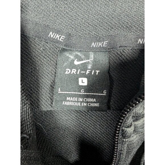 Nike Dri Fit Jacket Women Size Large Black Full Zip Hooded Athleisure Loungewear - Picture 3 of 9